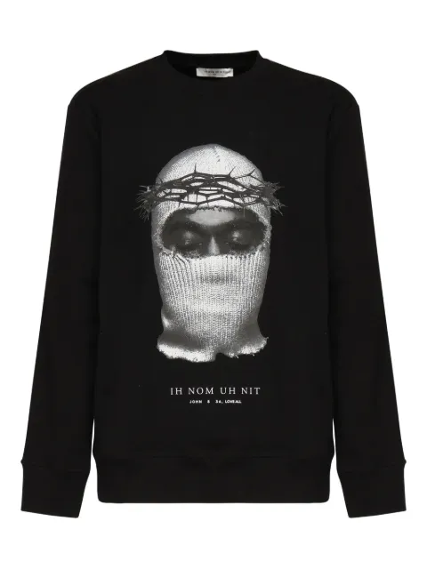 Ih Nom Uh Nit crown balaclava print sweatshirt