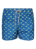 MC2 Saint Barth shark-print drawstring swim shorts - Blue