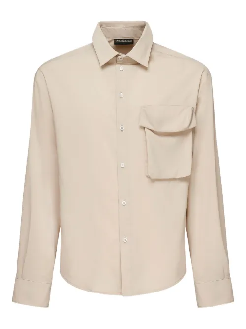 Chemise en soie à poche poitrine - Giuliano Galiano - Modalova