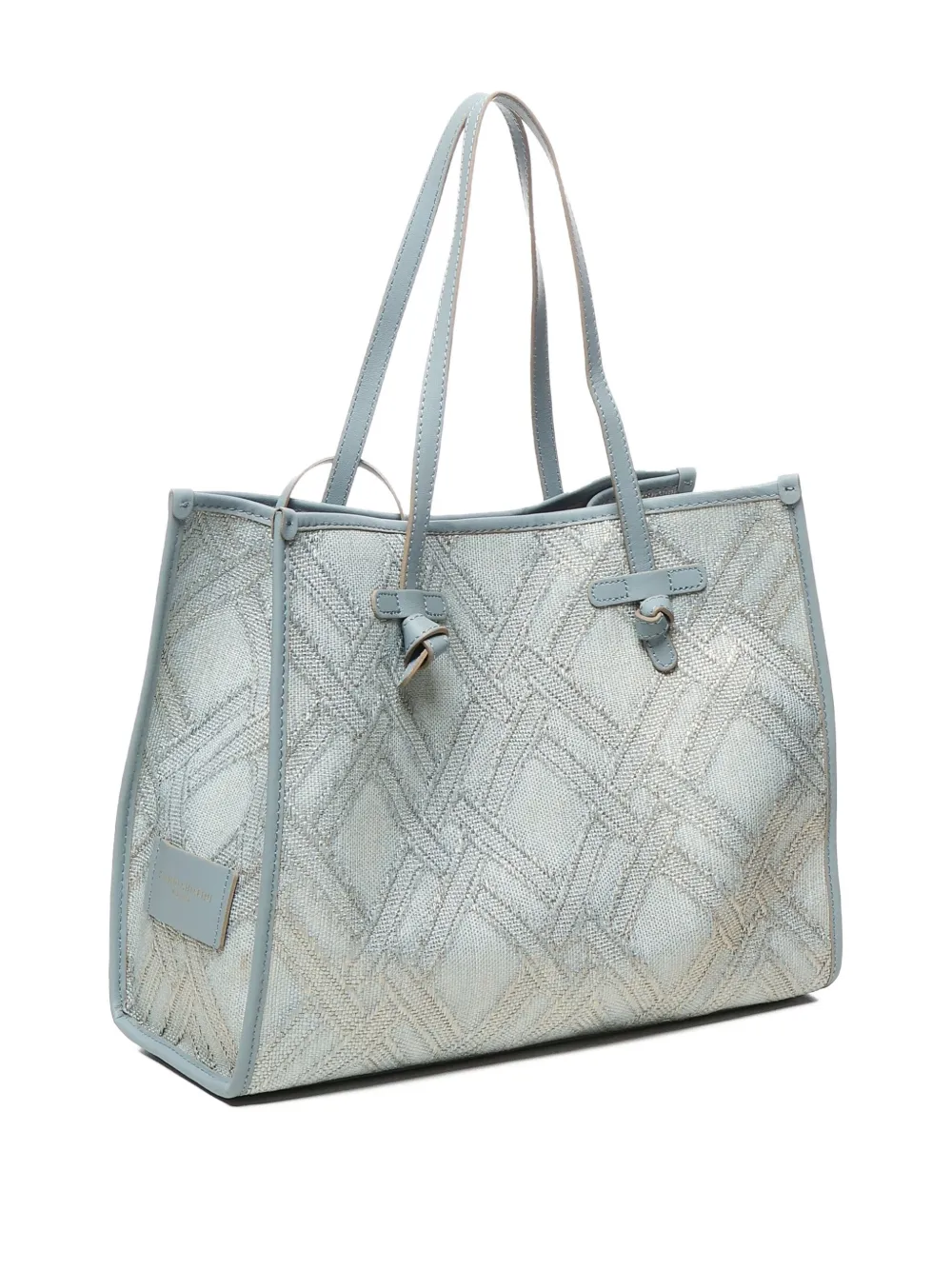 GIANNI CHIARINI Marcela jacquard-diamond tote bag Blauw