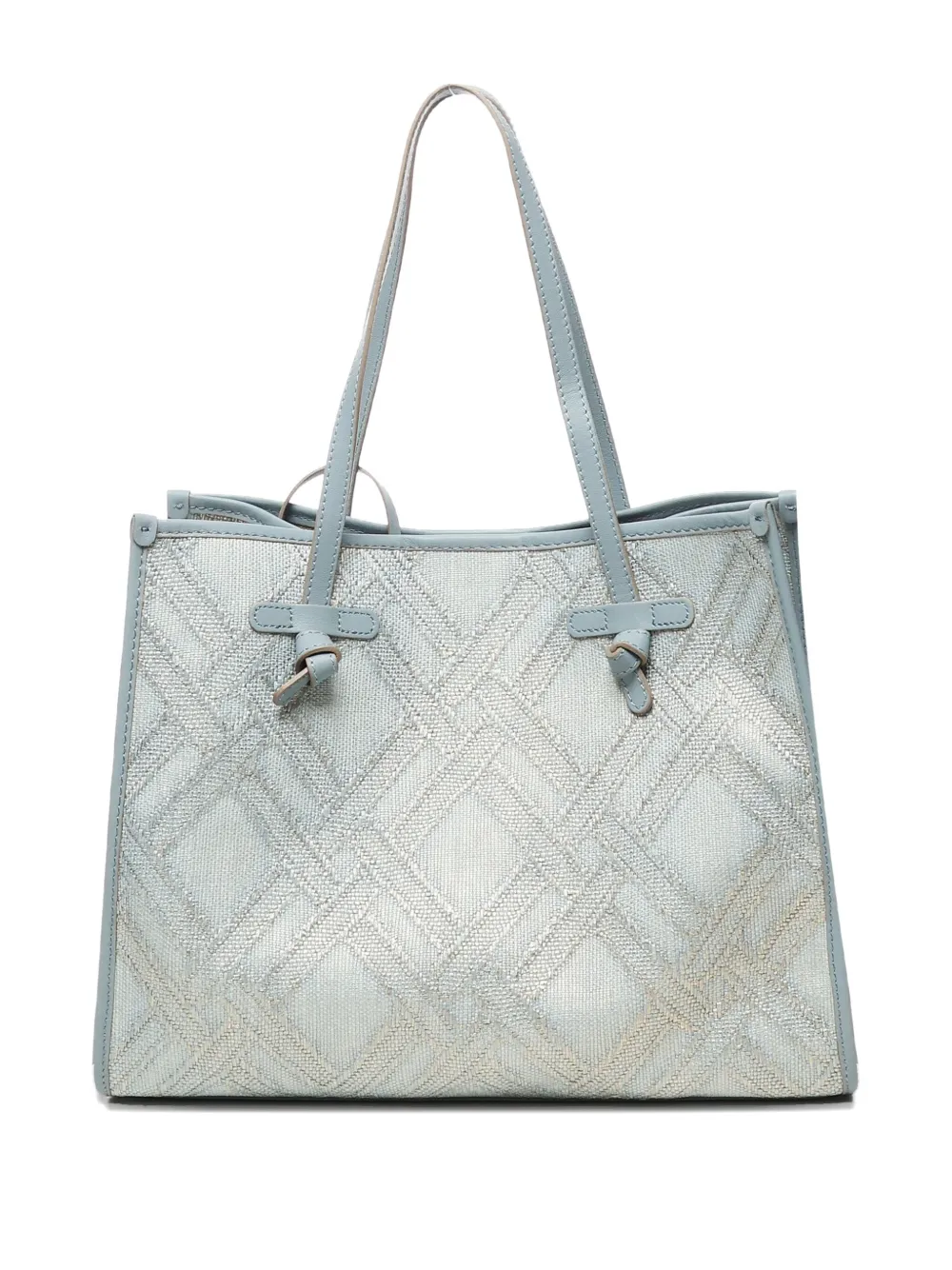 GIANNI CHIARINI Marcela jacquard-diamond tote bag Blauw