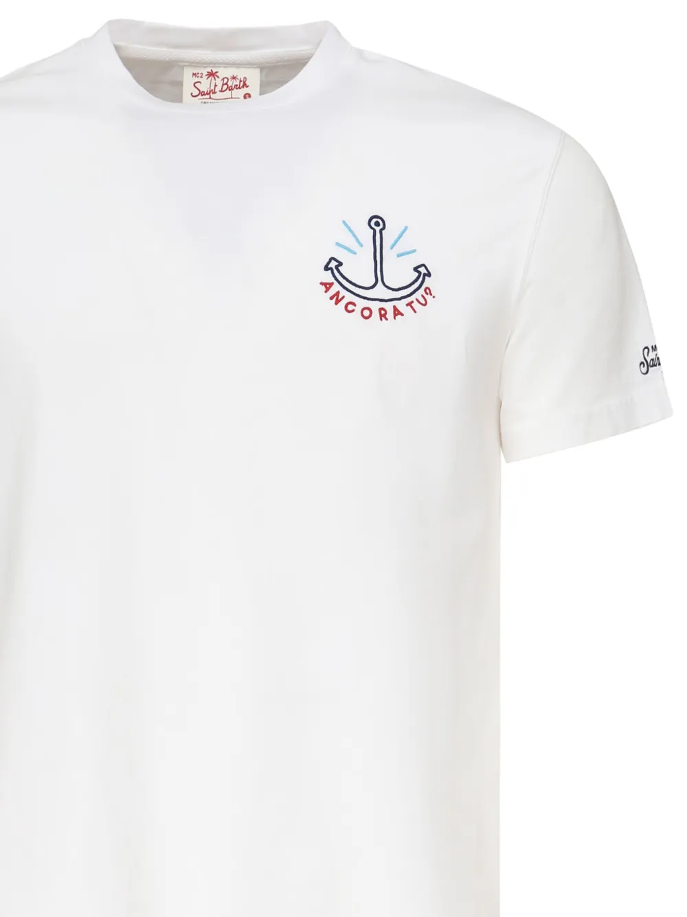 MC2 Saint Barth anchor-embellished cotton T-shirt Wit