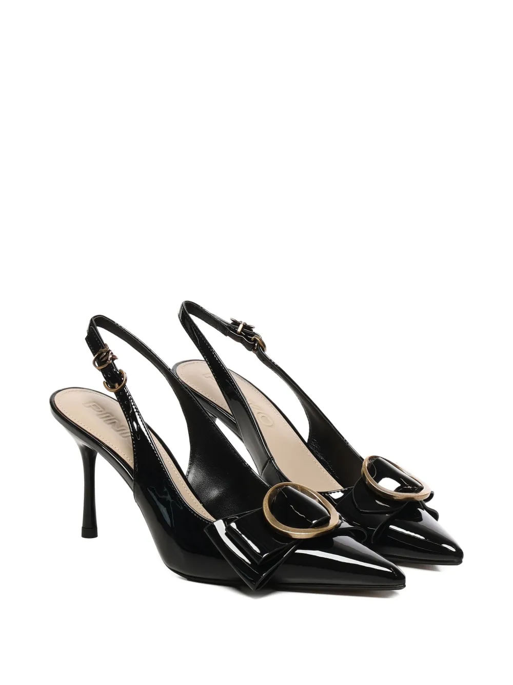 PINKO 80mm buckle slingback pumps Black