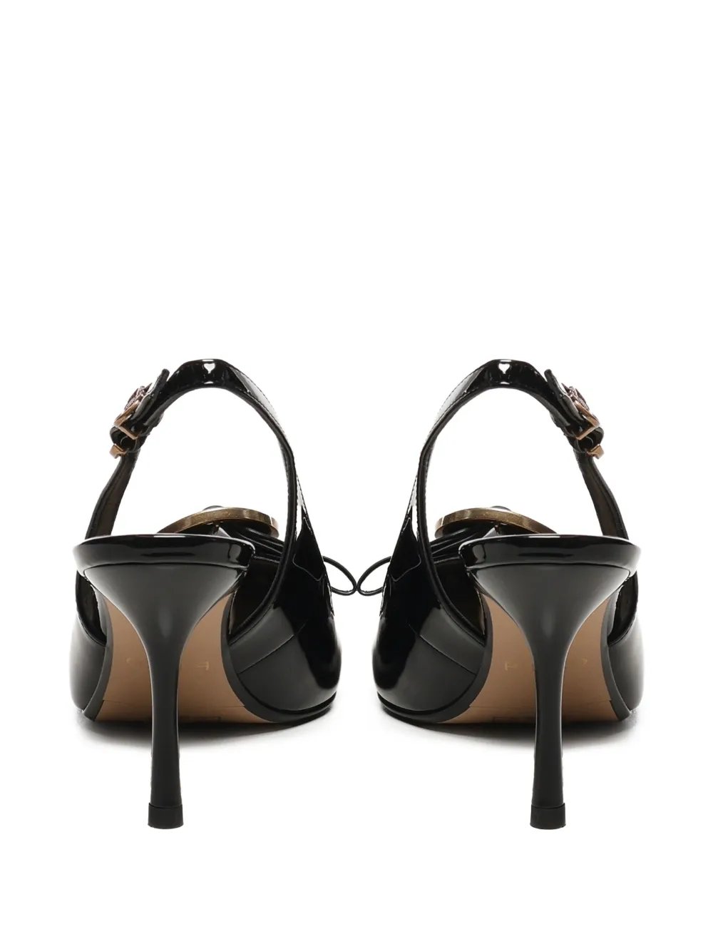 PINKO 80mm buckle slingback pumps Black