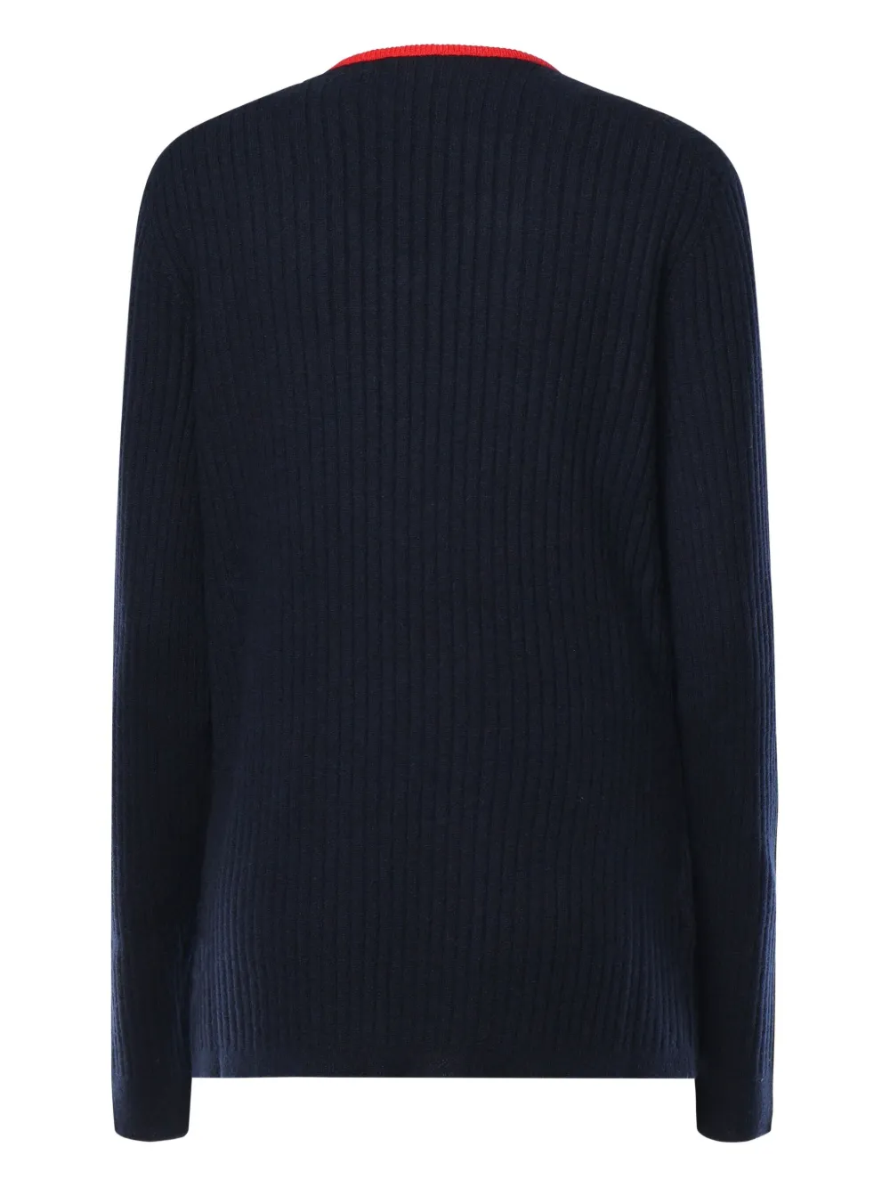 Miu ribbed V-neck sweater Blauw