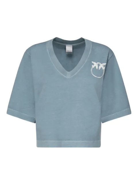 PINKO logo-embellished V-neck T-shirt