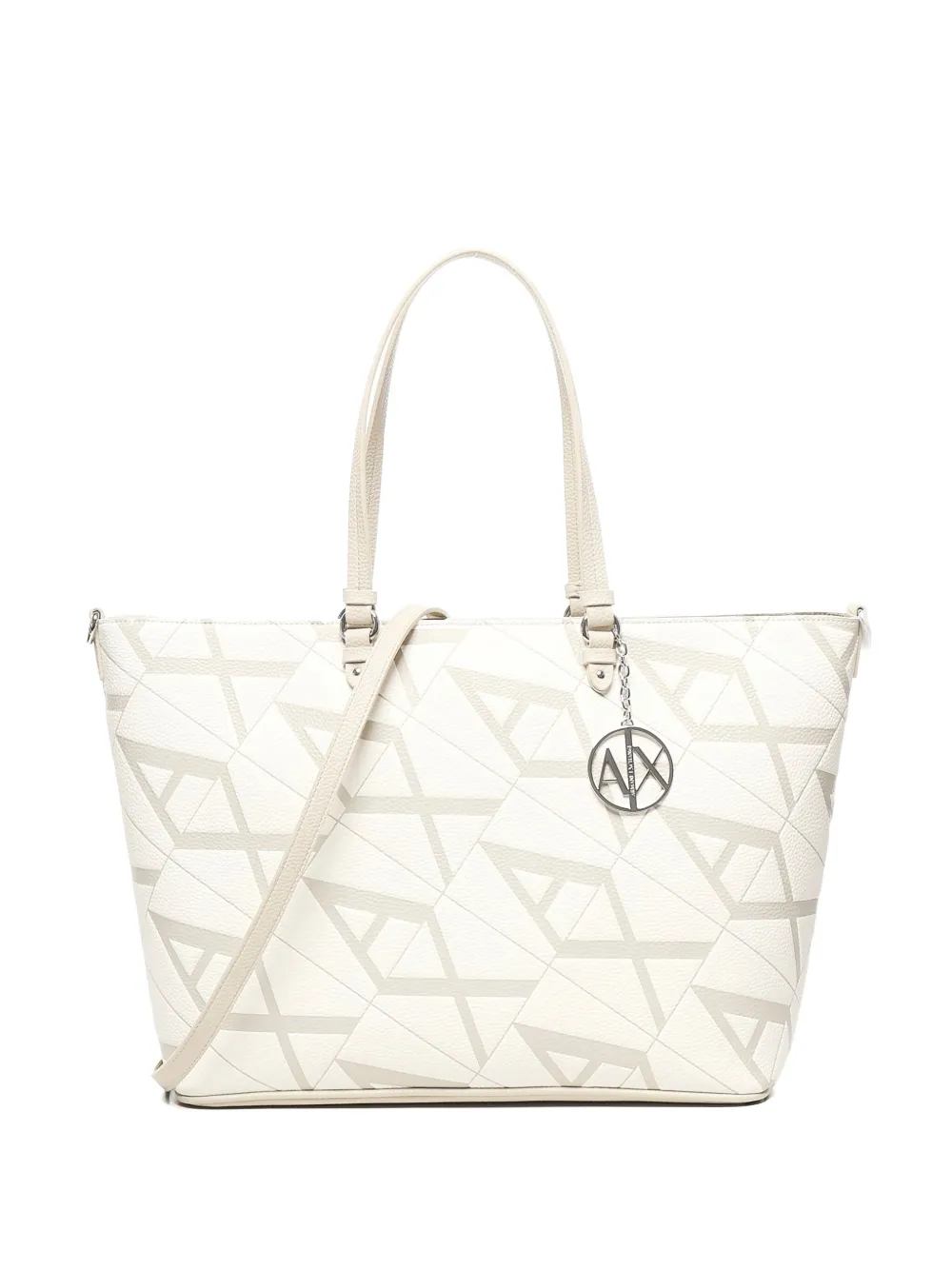 Armani Exchange logo-pattern tote bag Beige