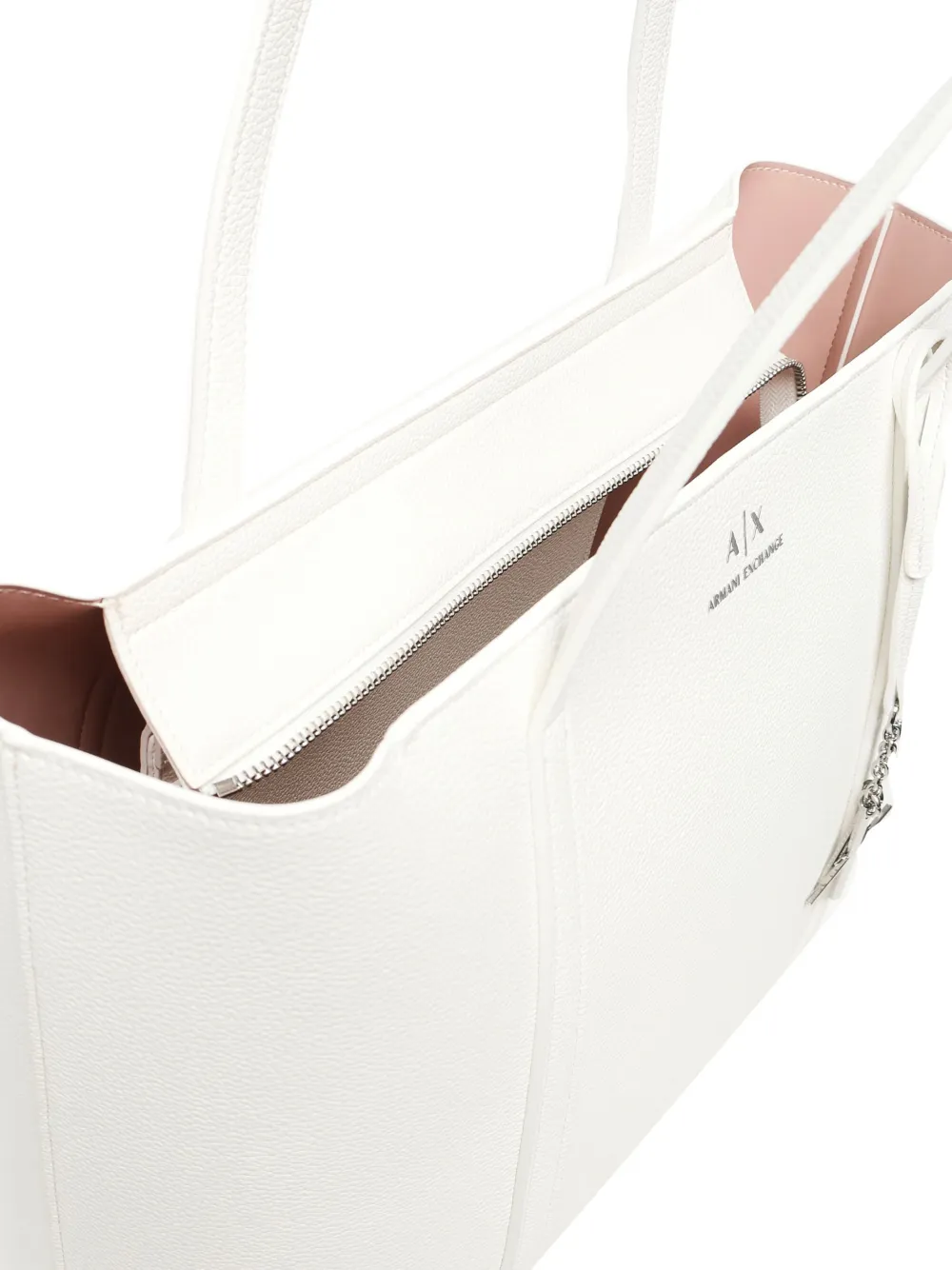 Armani Exchange logo-charm two-handle tote bag Wit