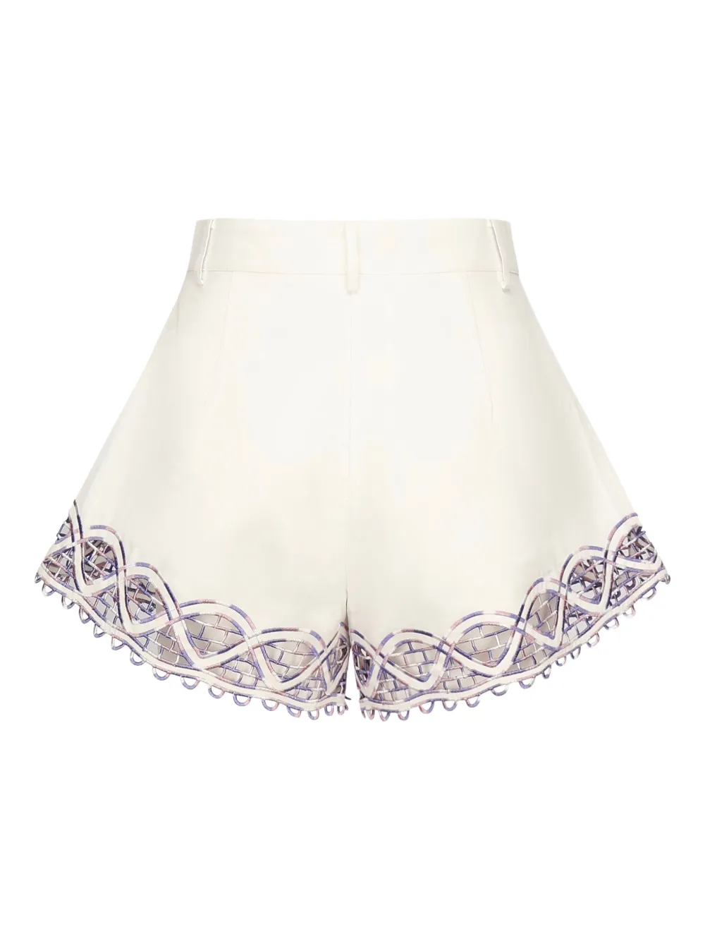 Celia B Shorts met geplooide voorkant en borduurwerk Wit