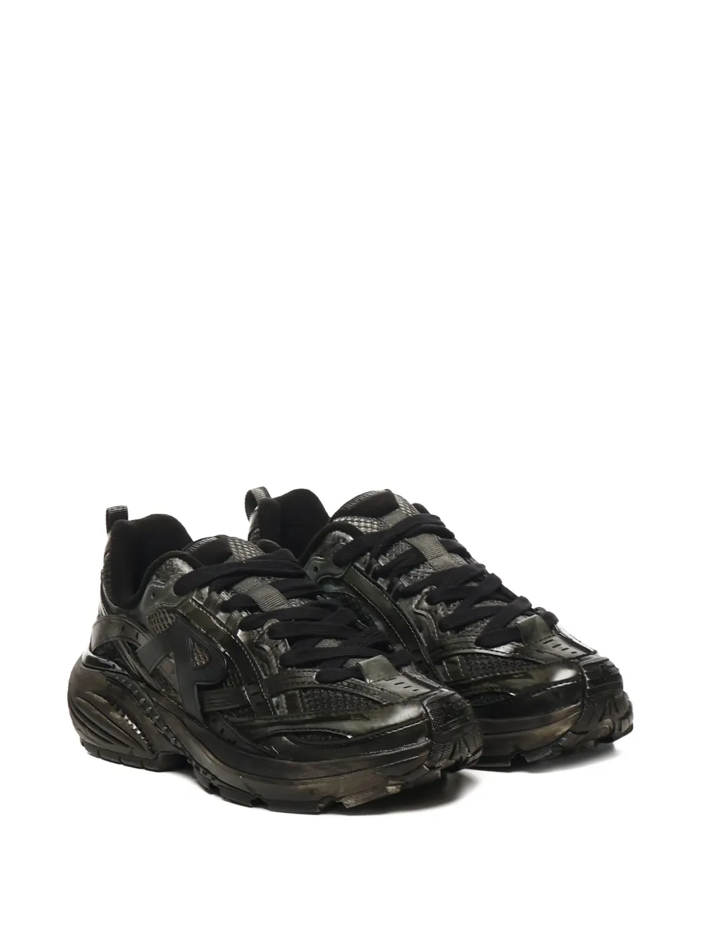 Represent lace-up rubber-sole sneakers Black