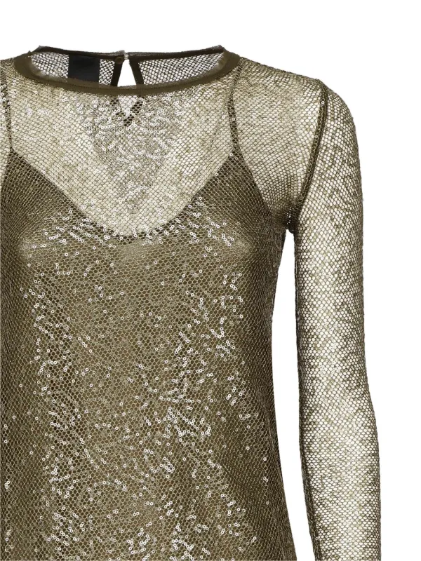 PINKO sequin-embellished Mesh Midi Dress | Green | FARFETCH