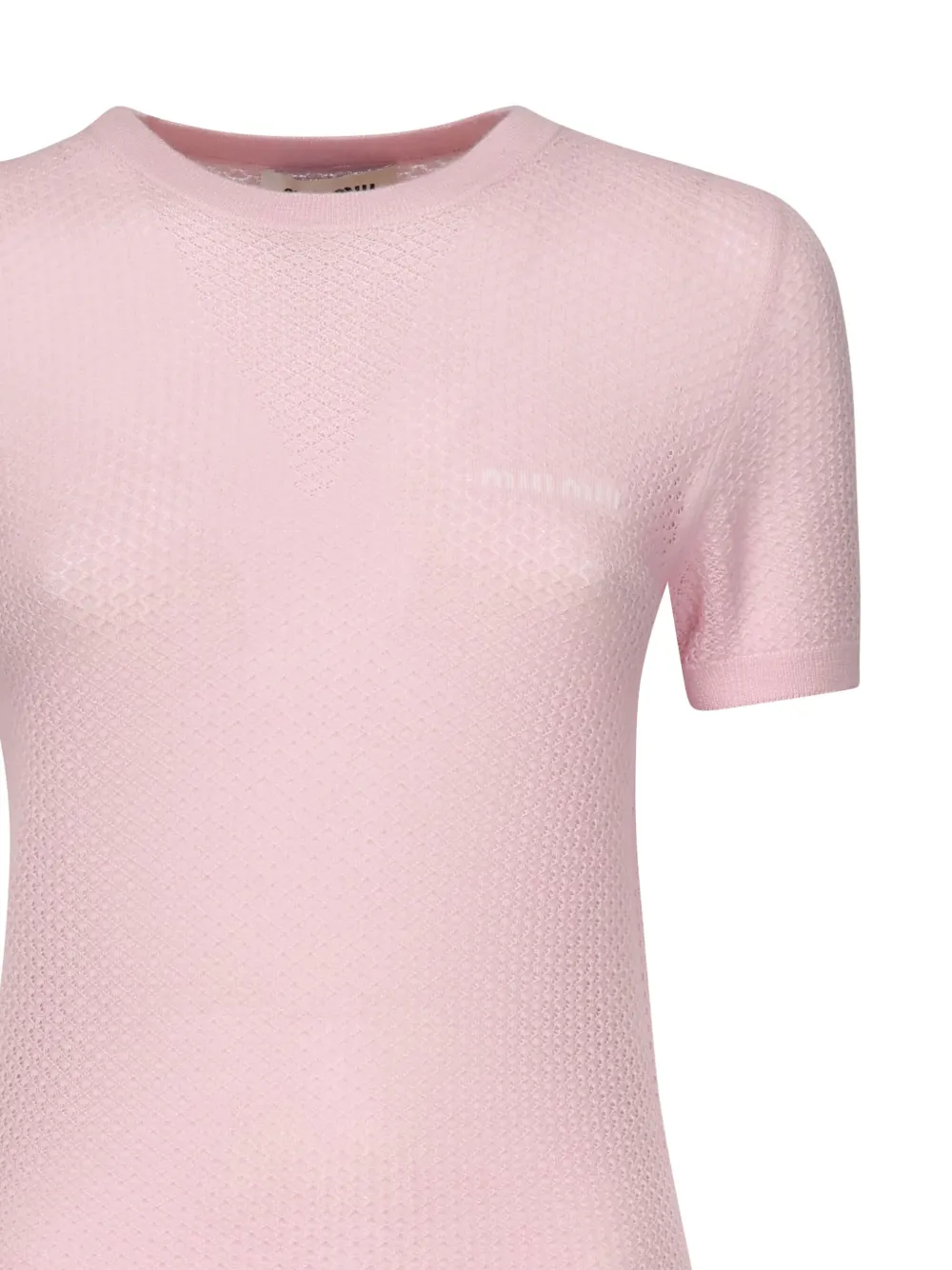 Miu Top met intarsia kant Roze
