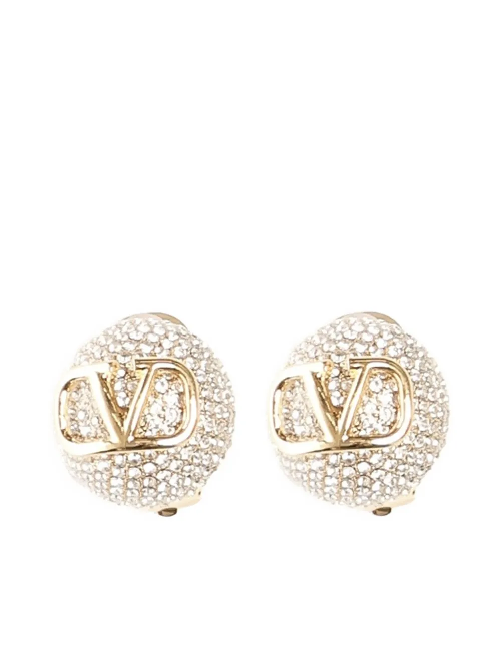 Valentino Garavani VLogo Signature crystal-embellished earrings | Gold | Image 1