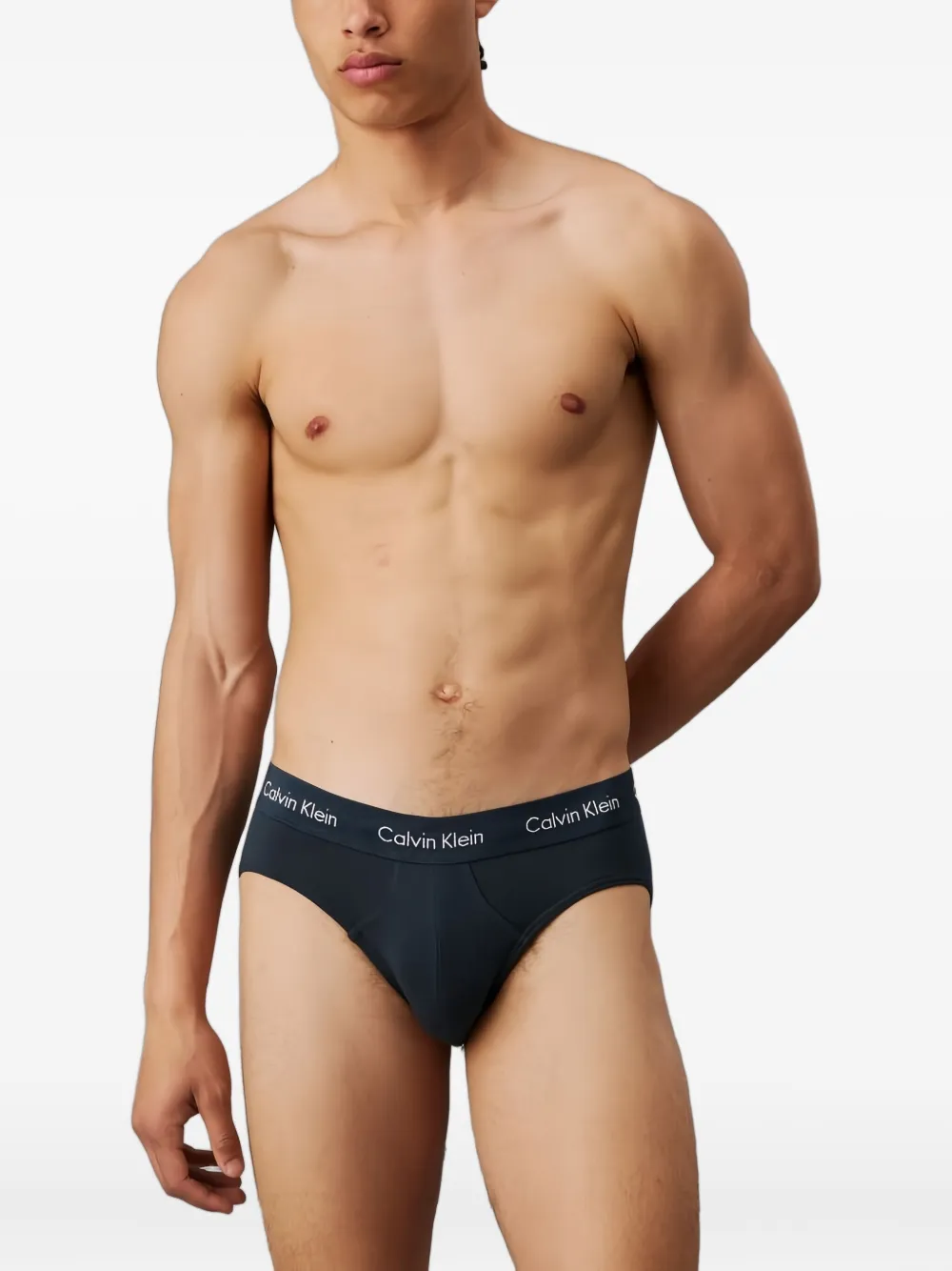 Calvin Klein Drie slips met logodetail Zwart