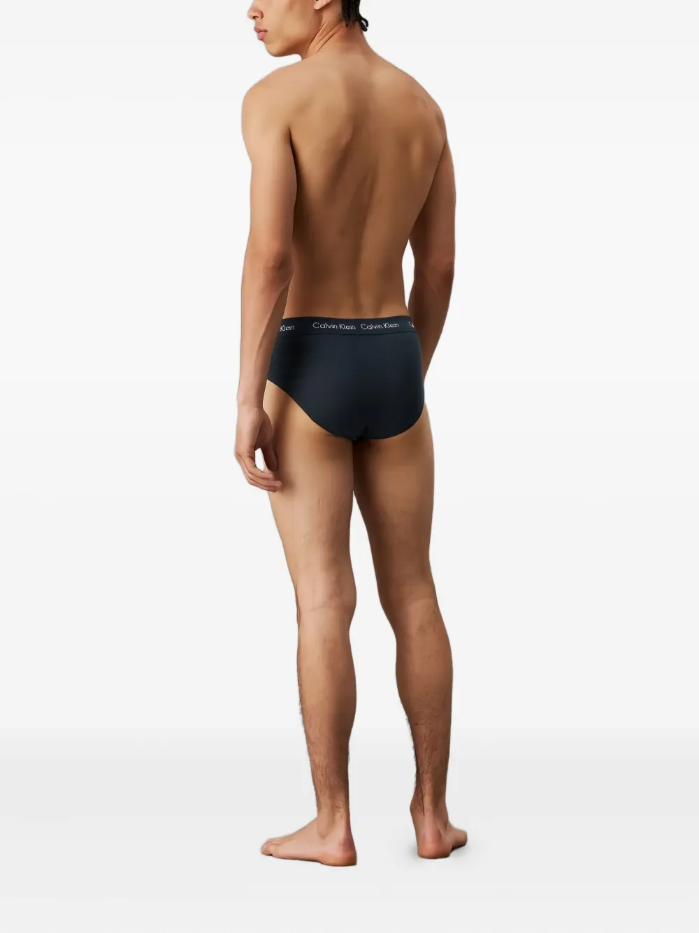 Calvin Klein Drie slips met logodetail Zwart