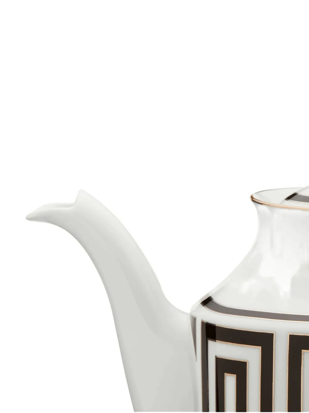 Ginori 1735 White Labirinto Nero Teapot In Pattern