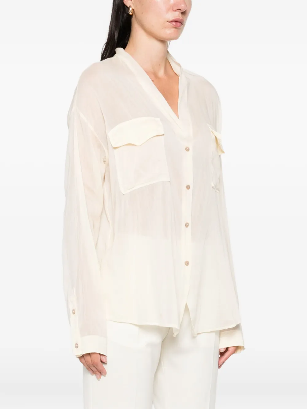 Forte T-shirt met verlaagde schouders Beige