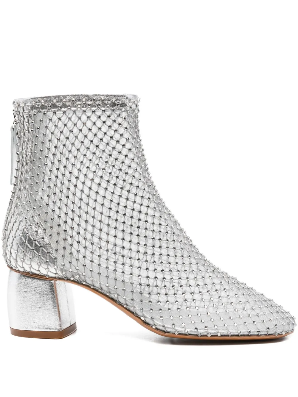 Forte 60mm embellished mesh boots Grey