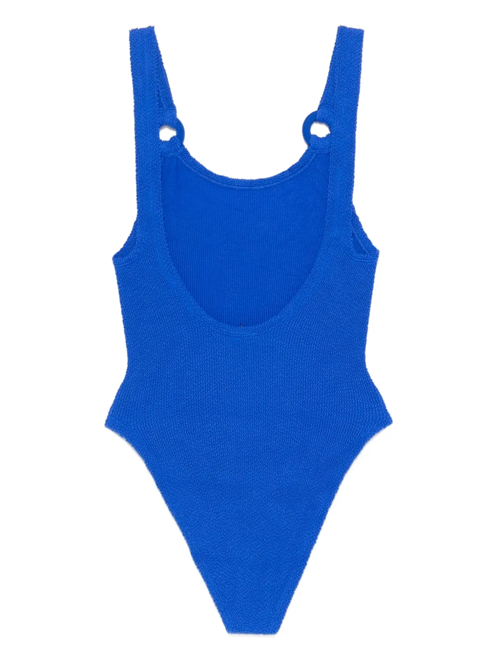 Hunza G Cut-out Sculpting Swimsuit Textured Fabric In Blue