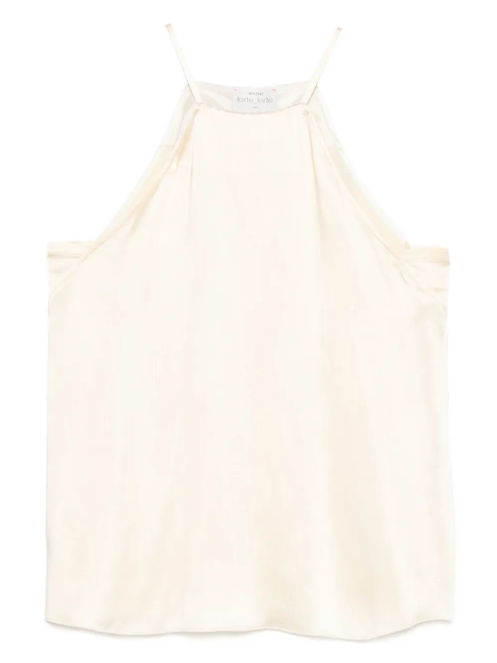 Forte Satijnen haltertop Beige