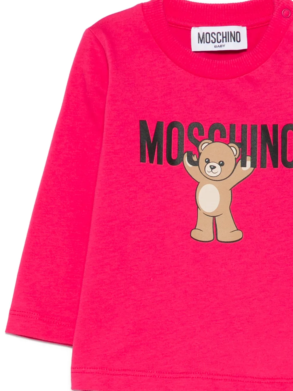 Moschino Kids Teddy Bear-print long-sleeves top Roze