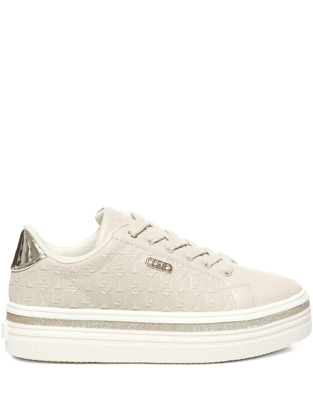 LIU JO logo-pattern platform low-top sneakers Neutrals