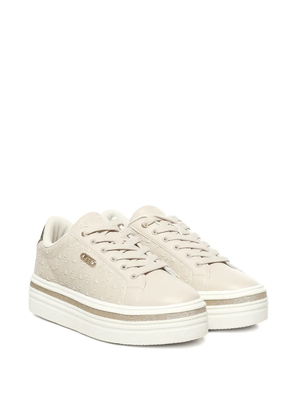 LIU JO logo-pattern platform low-top sneakers Neutrals