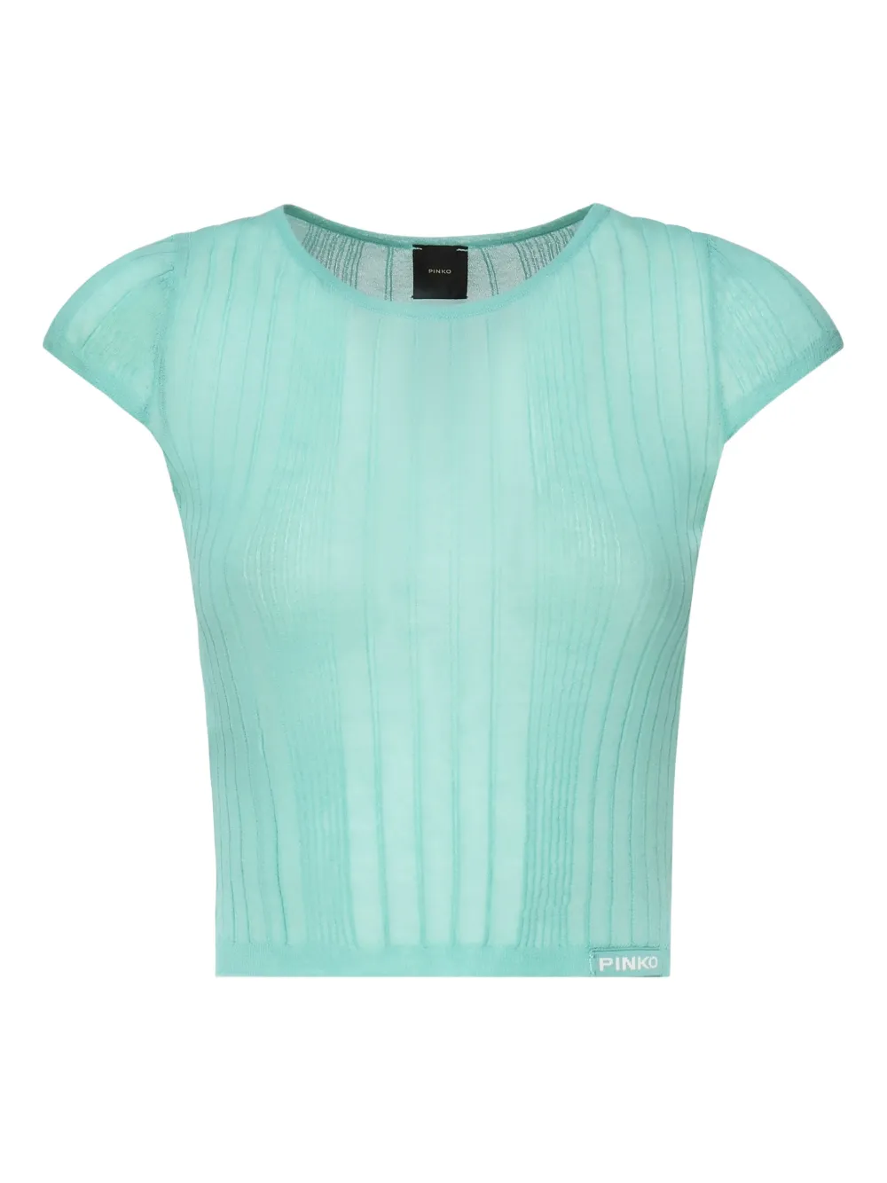 PINKO ribbed crew-neck knit top Blauw