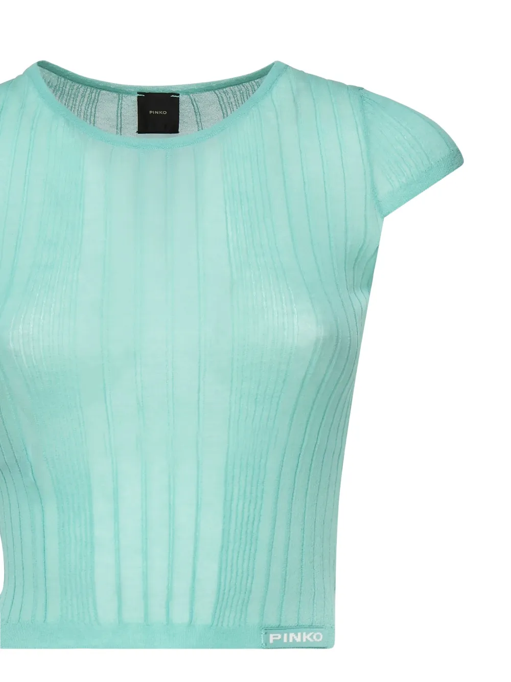 PINKO ribbed crew-neck knit top Blauw