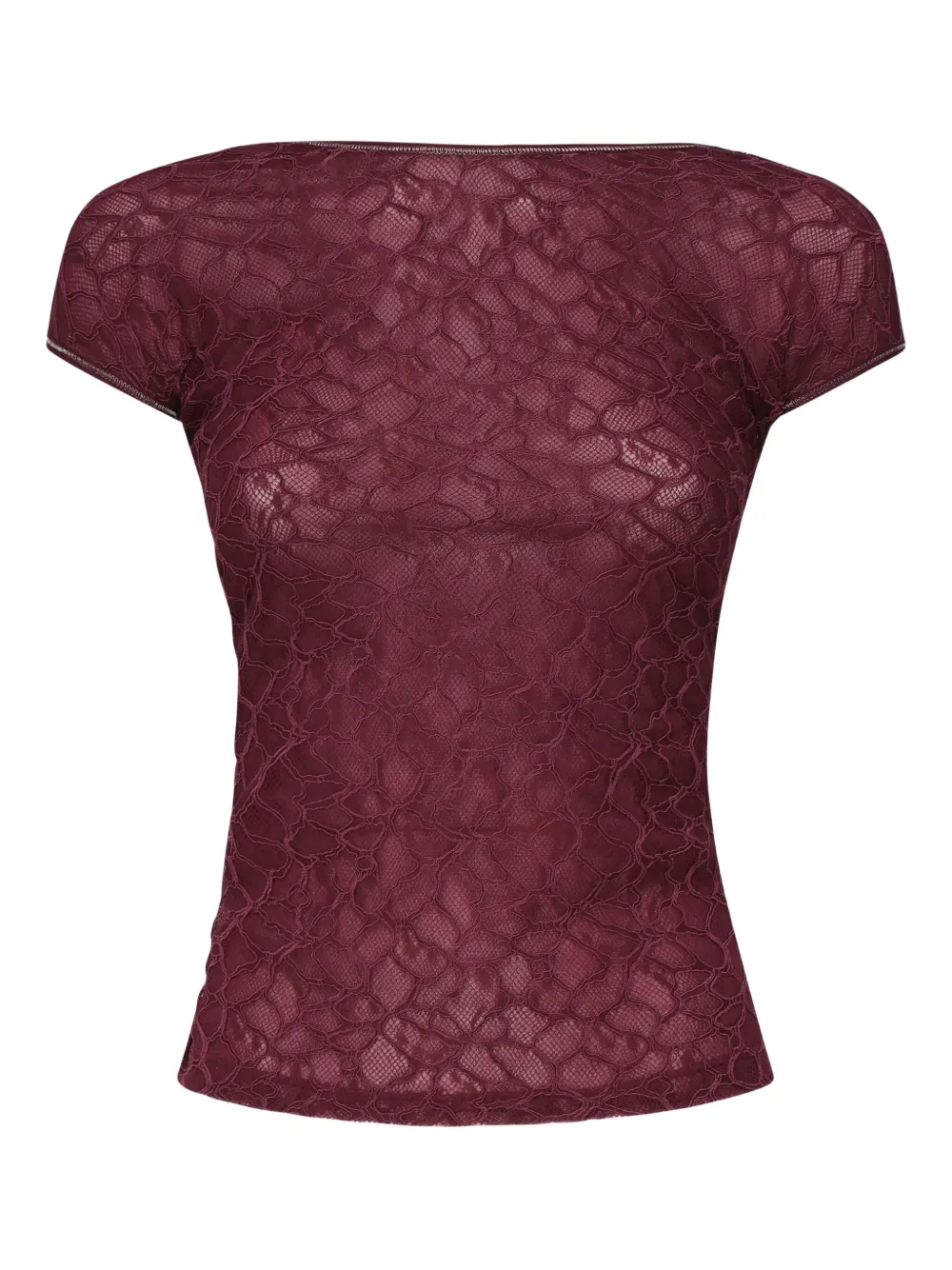 PINKO Cody lace-pattern T-shirt | Red | Image 1