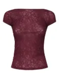 PINKO Cody lace-pattern T-shirt - Red