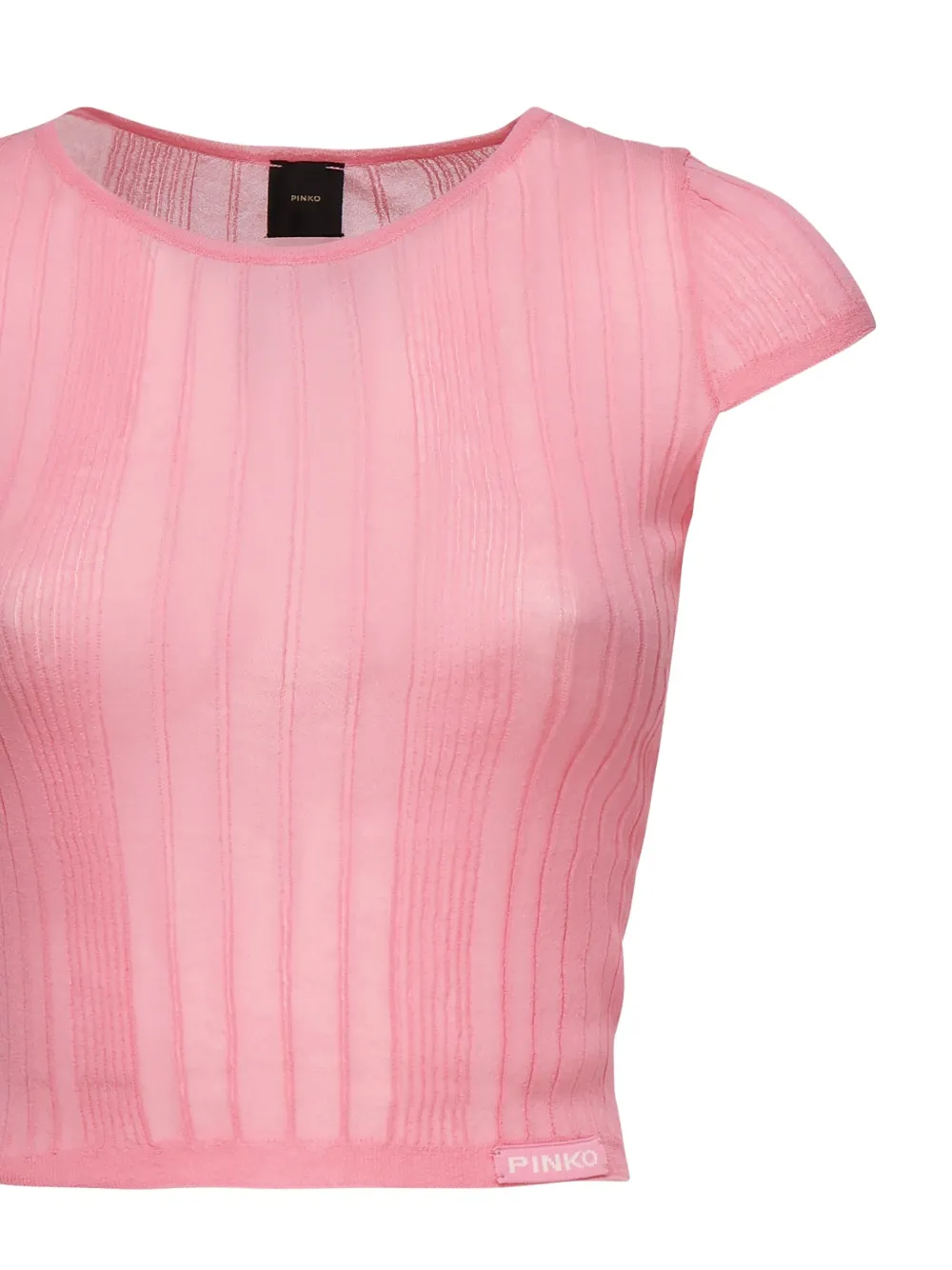 PINKO ribbed crew-neck top Roze