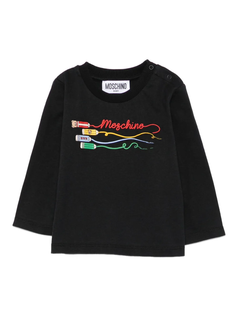 Moschino Kids pencil-print long-sleeve top - ブルー Moschino Kids pencil-print long-sleeve top - ブルー