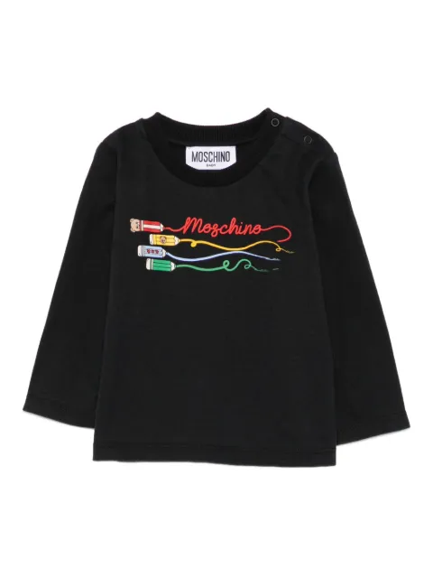 Moschino Kids pencil-print long-sleeve top