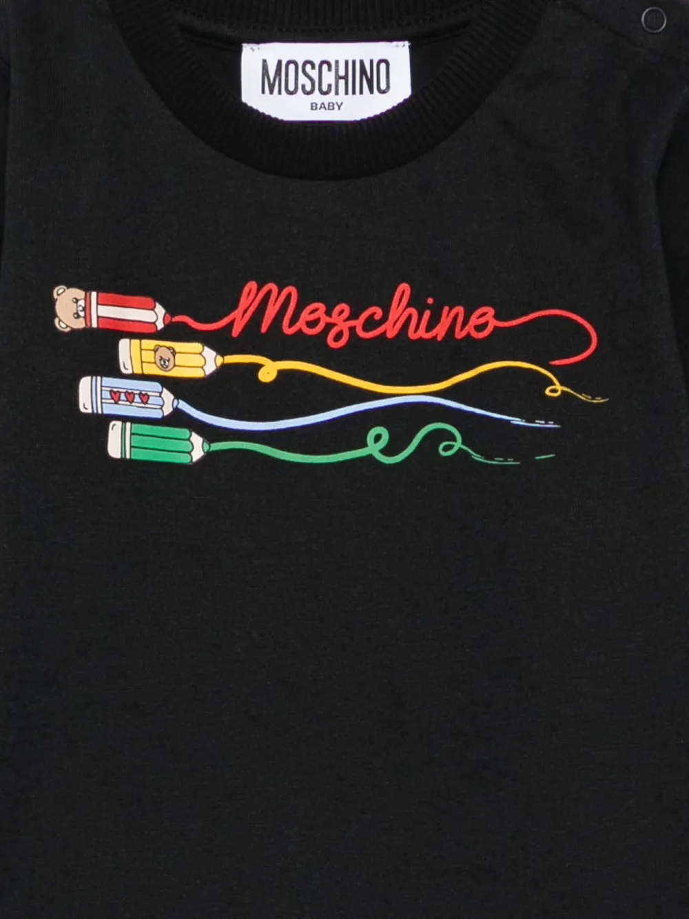 Moschino Kids Top met print en lange mouwen Blauw