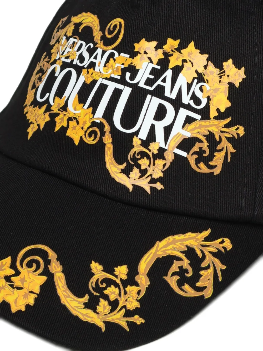 Versace Jeans Couture Baroque-print logo cap Zwart
