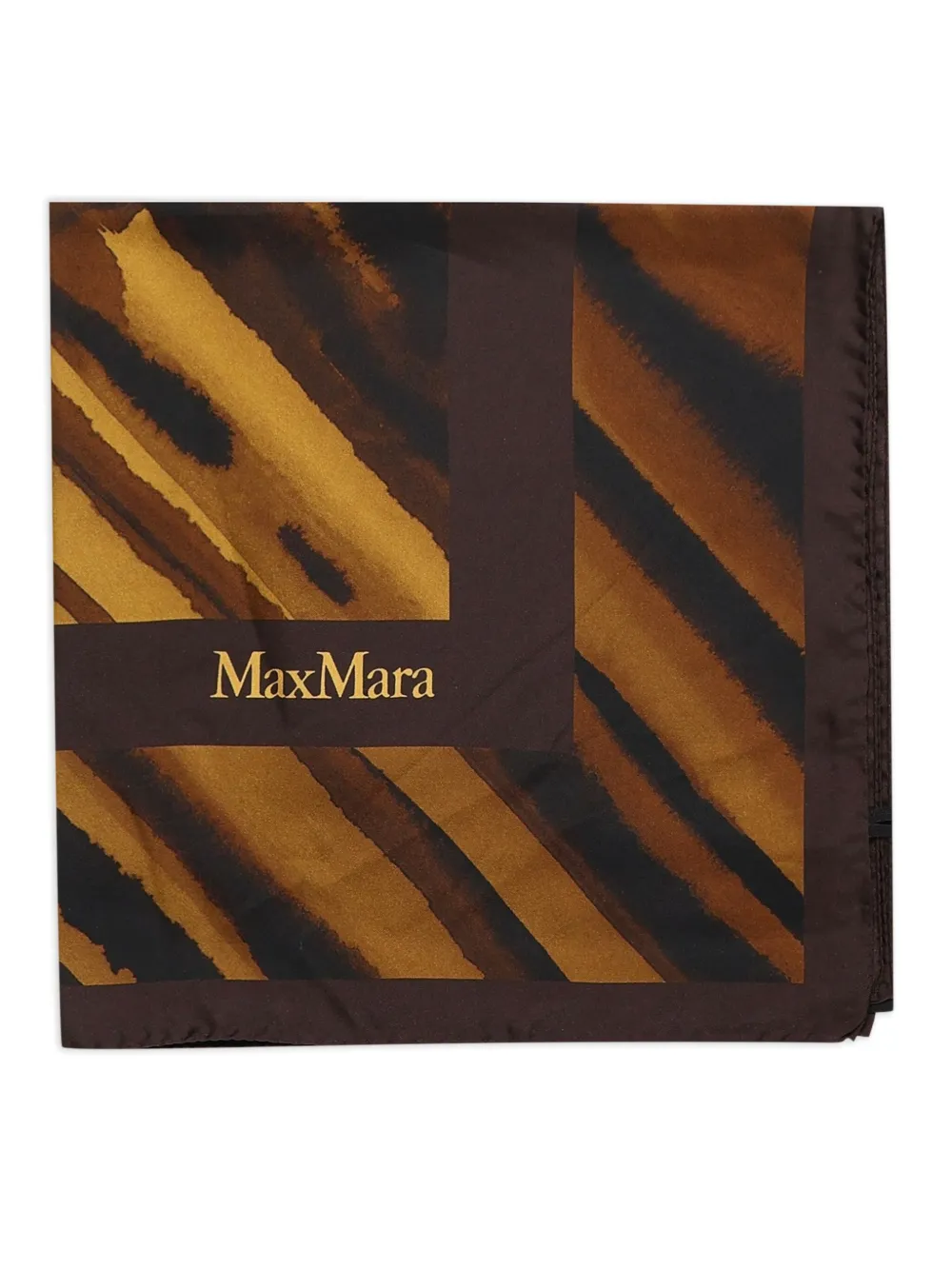 Max Mara striped-pattern silk scarf Bruin