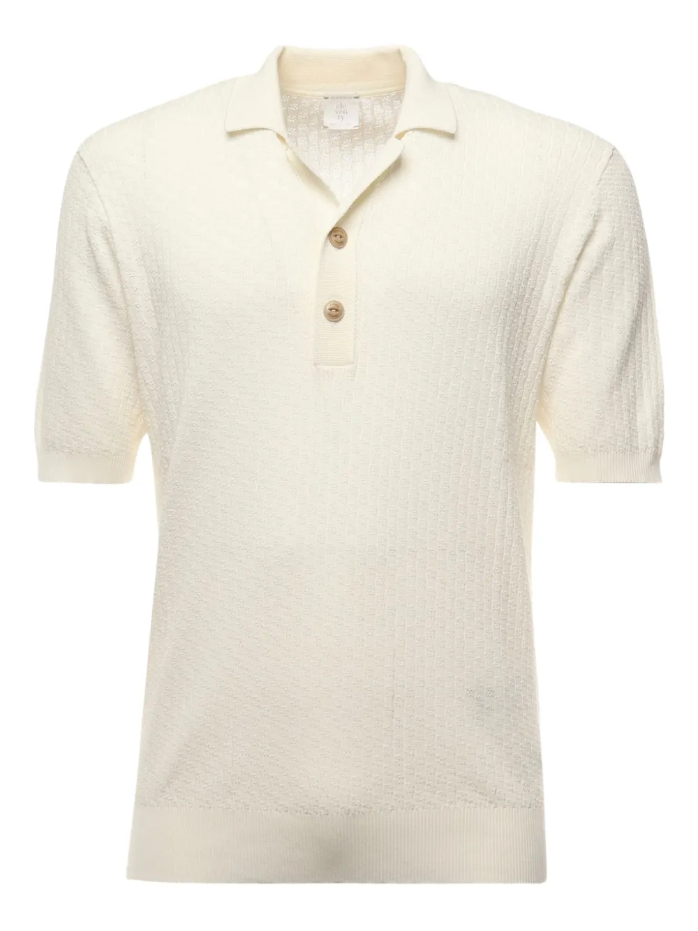Eleventy textured weave polo shirt Beige