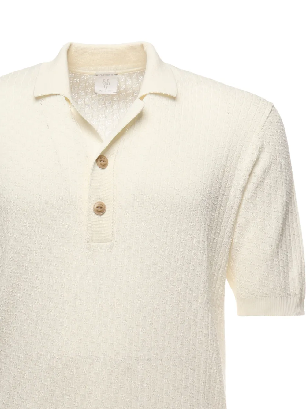 Eleventy Poloshirt met geweven textuur Beige