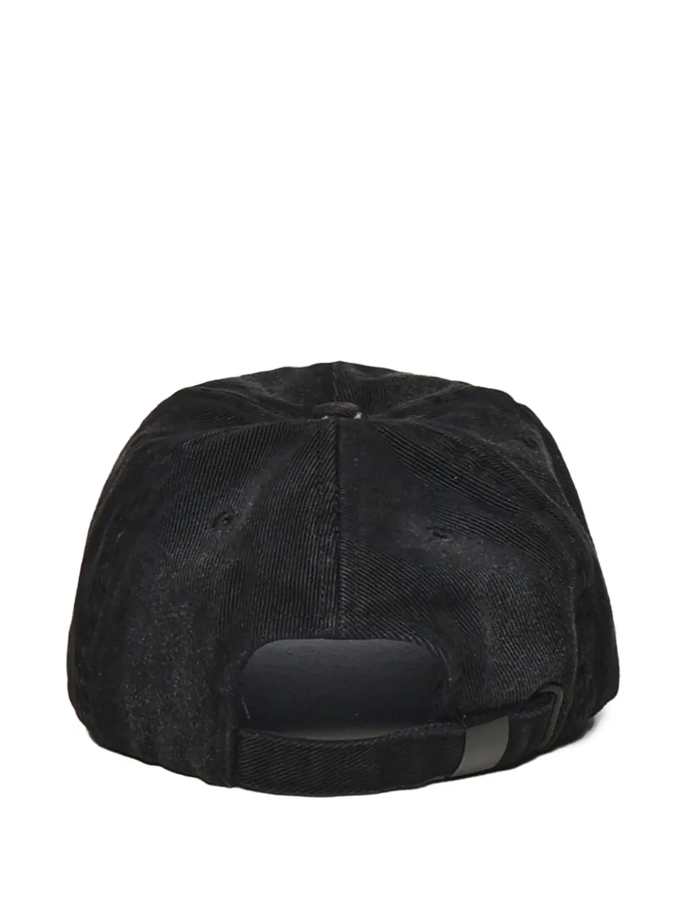 Versace Jeans Couture Zonneklep met geborduurd logo en gewelfde afwerking Zwart