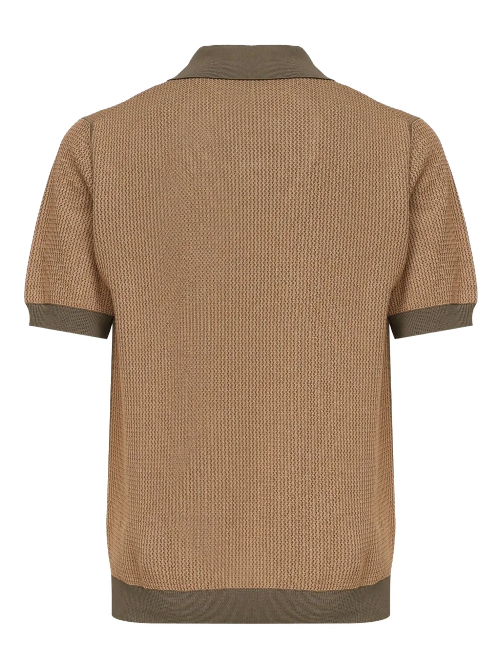 Zanone Poloshirt met wafelpatroon Beige