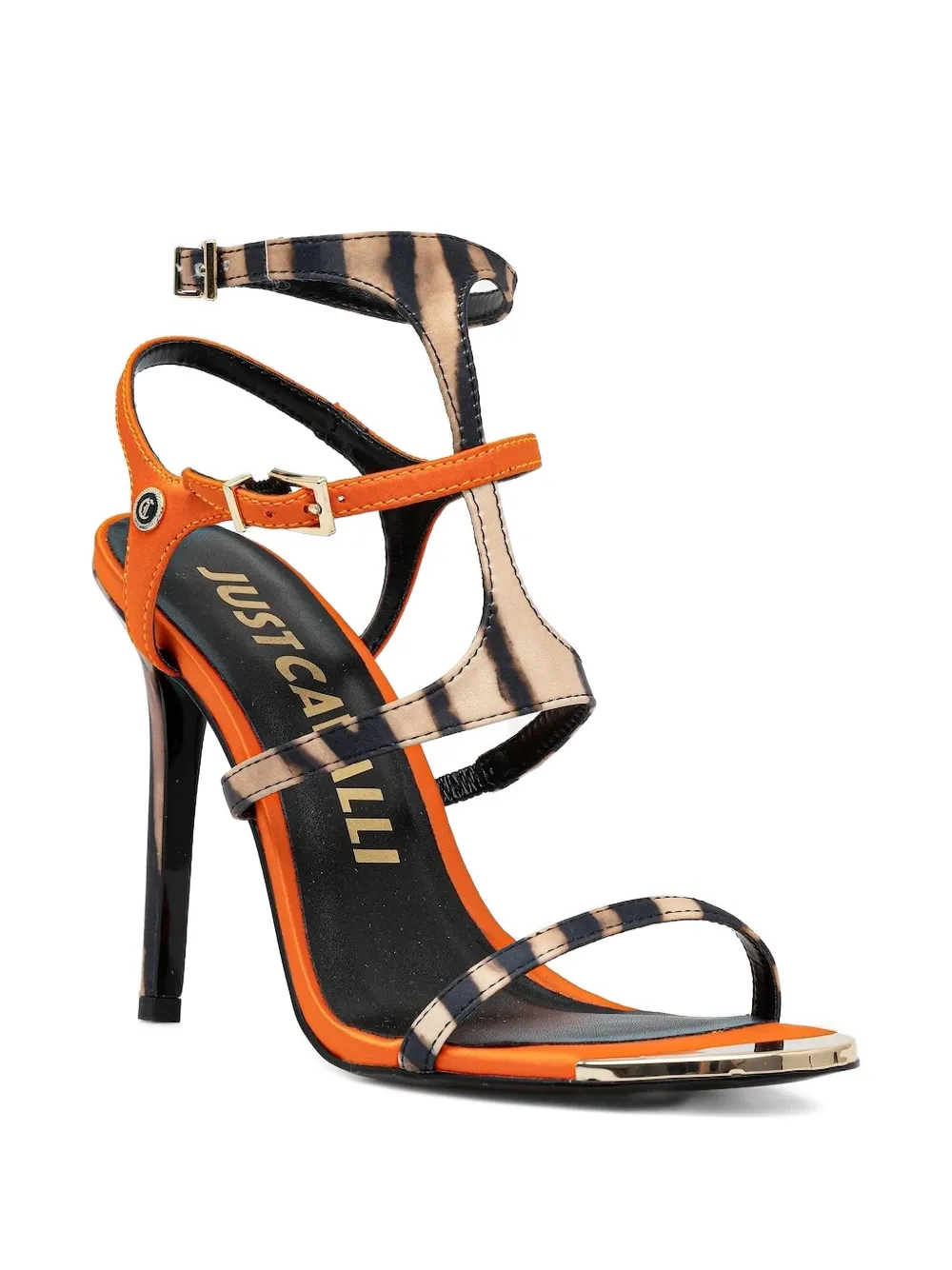 Just Cavalli zebra-print stiletto sandals Orange
