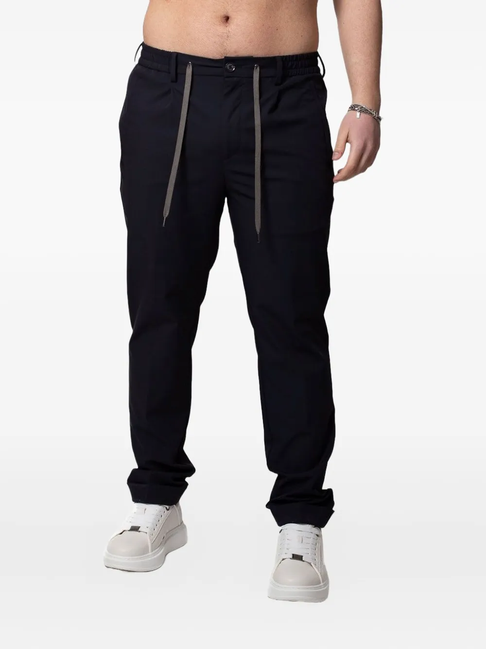 LIU JO flat-front drawstring trousers Zwart