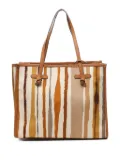 GIANNI CHIARINI Marcella striped-print tote bag - Brown