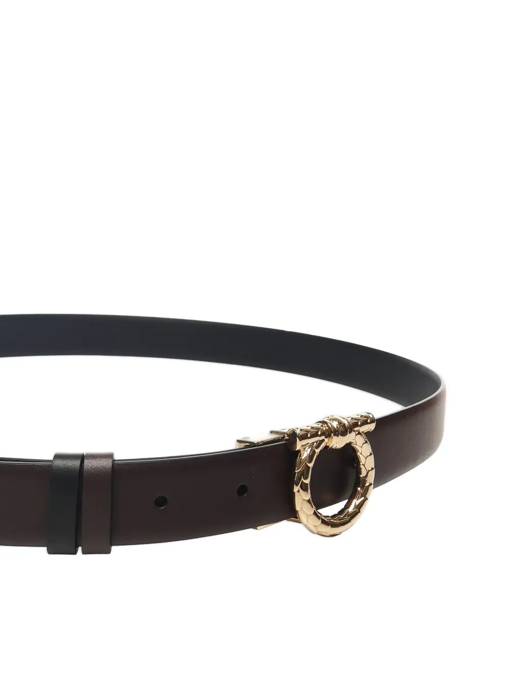 Ferragamo Gancini-buckle leather belt - Bruin