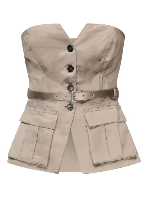 Self-Portrait button-fastening belted top