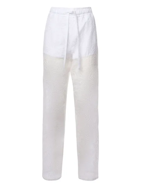 Genny floral-lace drawstring trousers