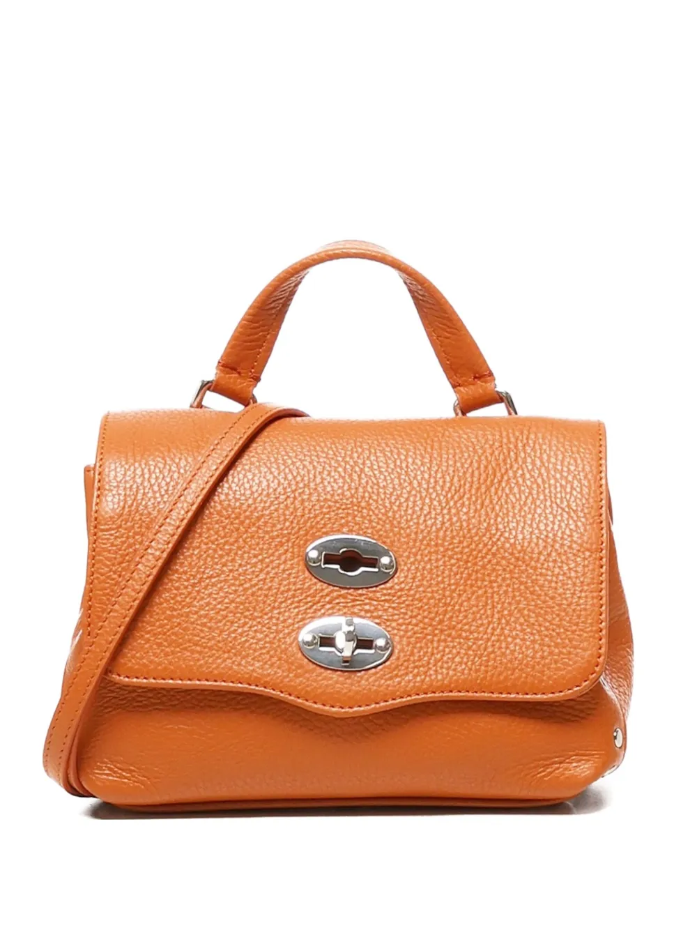 Zanellato Postina double-lock studded mini bag Bruin
