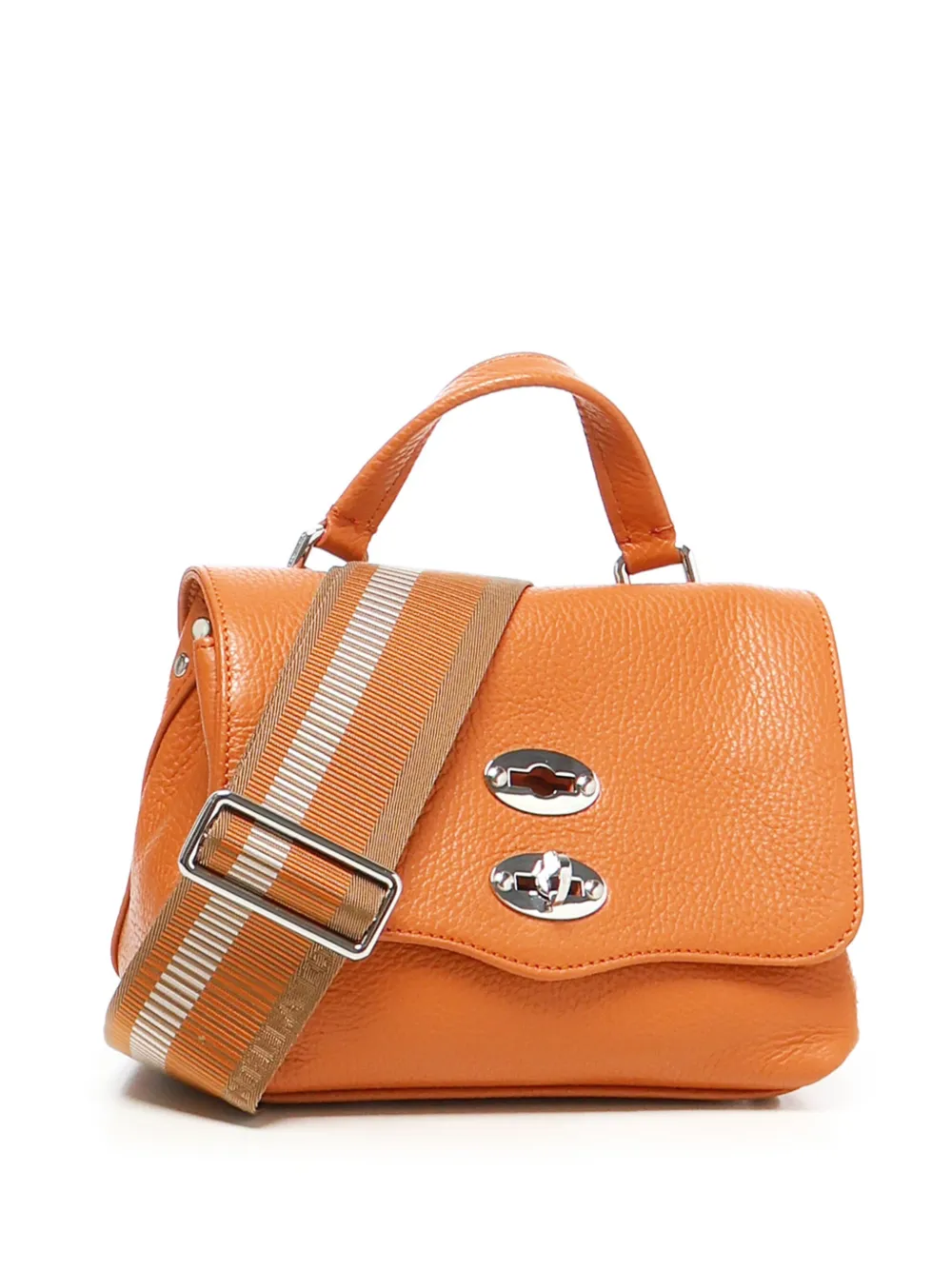 Zanellato Postina double-lock studded mini bag Bruin
