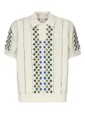 Drôle De Monsieur cable-knit polka-dot polo-neck sweater - White